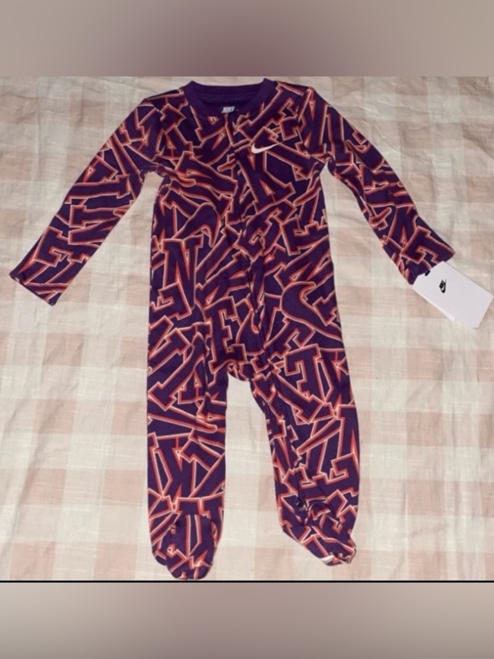 Nike Join the Club Footed Baby Coverall Purple Cosmos Sz 6M NEW